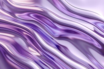 Obraz premium Chromatic Elegance: Delicate Purple Chrome Wave Background for Design