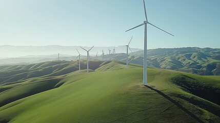 Fototapeta na wymiar wind turbine on the mountain