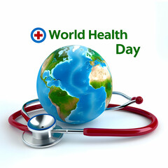 World Health Day with text design for social media post heath day celebration background with globe