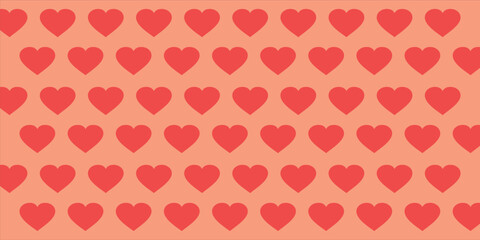 Cute love heart seamless pattern illustration. Cute romantic pink hearts background print. Valentine's day holiday, romantic wedding design.