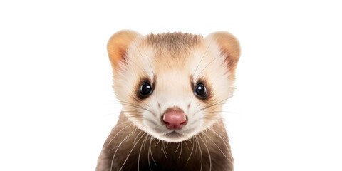  ferret face shot isolated on transparent background