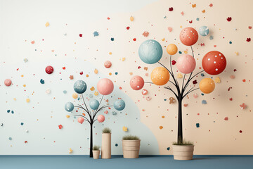 Baby themed background wall design