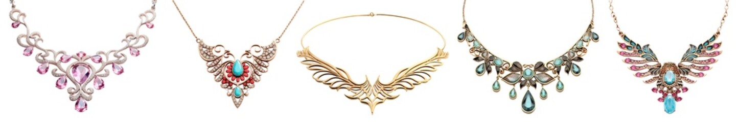 Set of beautiful necklaces, cut out