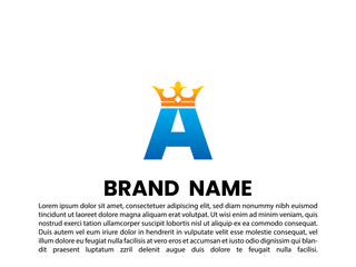 initial letter and crown logo for jewelry, king royal brand company logo design vector template