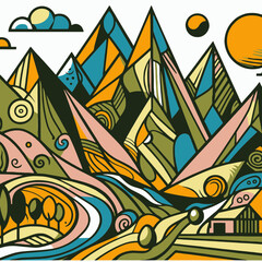 mountain landscape illustration