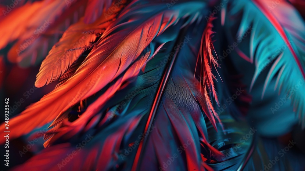 Poster a close up of a bunch of feathers. perfect for nature or texture backgrounds