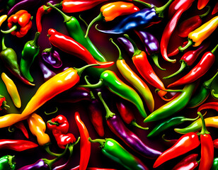 Hot peppers. Edited AI generated image  - 748923550