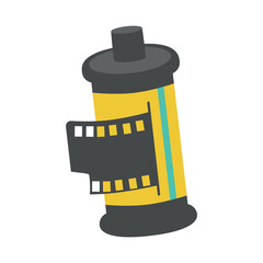 Vector illustration of retro film in minimalistic flat style. Great for use in vintage projects, social media graphics, posters, camera related content