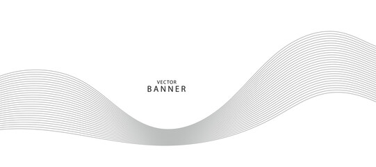 Abstract wave element for design. Digital frequency track equalizer. Stylized line art background. Vector illustration. Wave with lines created using blend tool. Curved wavy line, smooth stripe.