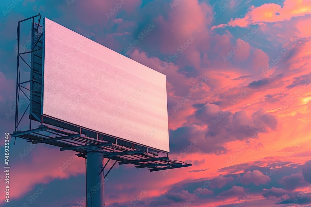 Aufkleber An empty billboard with cloudy sky background. Suitable for advertising concepts