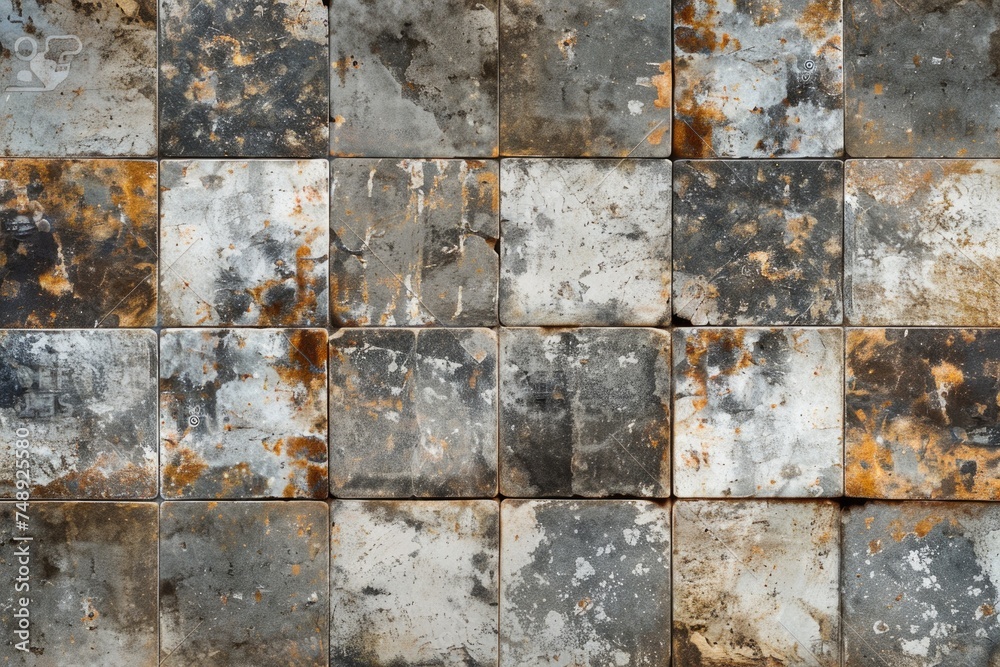Poster detailed view of a weathered stone wall. suitable for backgrounds or texture overlays