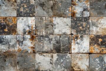 Detailed view of a weathered stone wall. Suitable for backgrounds or texture overlays