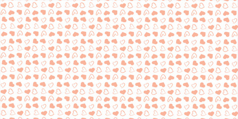 Cute love heart seamless pattern illustration. Cute romantic pink hearts background print. Valentine's day holiday, romantic wedding design.
