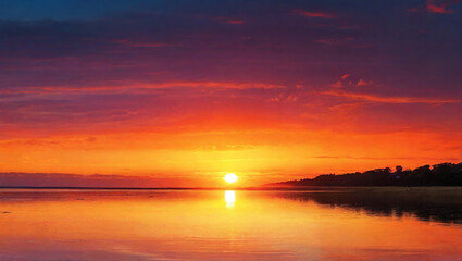 Sunset panorama Generated With Ai