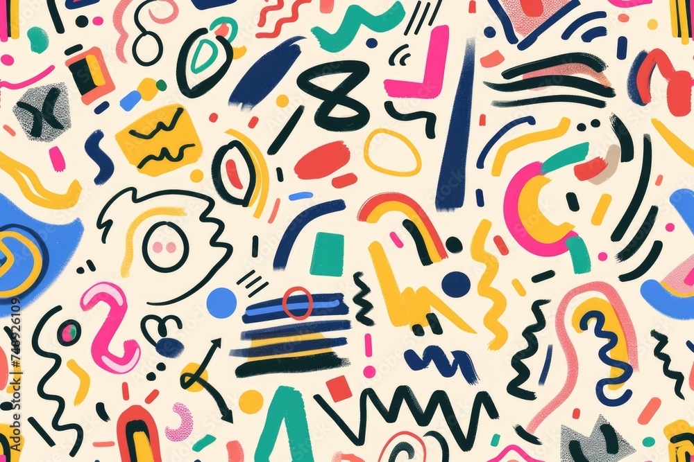 Aufkleber vibrant pattern of letters and numbers on a white background. ideal for educational materials