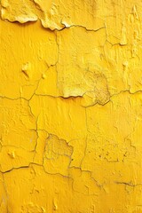 Close-up of a yellow wall with peeling paint. Suitable for background or texture use.