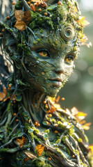 Fantasy female of nature decent the forest dryad, mythical fascinating woman of the trees from Greek mythology. - 748926949