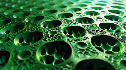 Emerald Elegance: Ferrofluid Fractal Grid Background. Generative AI