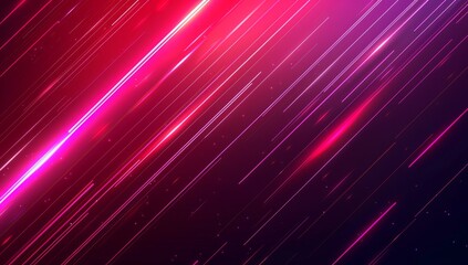 abstract lighting background pink red lines on black background Generative AI