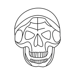 skull single continuous one line out line vector art  drawing  and tattoo design