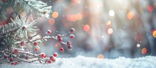 Illustrations of sparkling white snow globes and snow decorations symbolizing the beauty of winter add a magical touch to the Christmas celebration party. - obrazy, fototapety, plakaty
