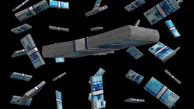 Norwegian krone Falling Animation Black Background