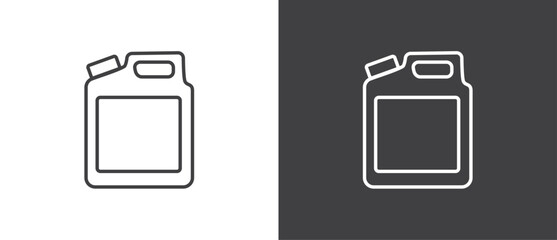 Jerry can icon line. Petrol signs. Car petrol symbol. Jerry cans of oil icon vector illustration. Gasoline icon, Fuel can vector icon illustration isolated on black and white background.