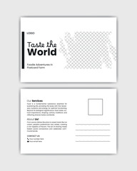 Simple and attractive postcard design template.