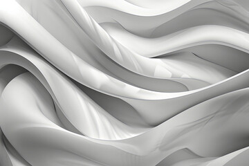Abstract white background with shapes, waves and sheets.Wallpaper.Digital art
