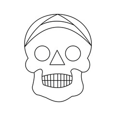 skull single continuous one line out line vector art  drawing  and tattoo design