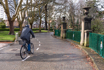 Bicycle mobility. Half Moon Park. Pamplona, ​​Navarra