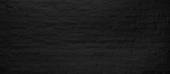 close up grunge dark black brick wall in minimal style. black empty brick wall for industrial concept with blank space for design.