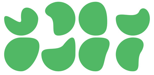 Random blob circles silhouette icon set. An arrangement of black organic shapes. Isolated on a white background.