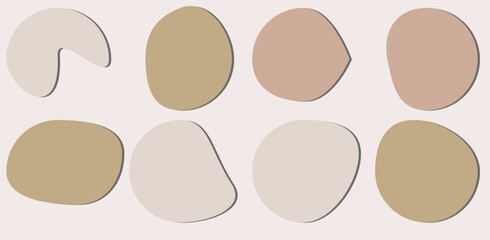 Random blob circles silhouette icon set. An arrangement of black organic shapes. Isolated on a white background.