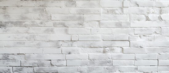 Fototapeta premium A large, old brick wall is showcased in black and white, revealing intricate patterns and textures. The contrast between the white bricks and dark mortar creates a striking visual impact.