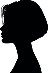 female silhouettes in profile. turn. number. diversity young women for poster or text. elegant background as well.