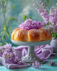 Spring Aroma: Easter Bread with Lilac Decor
