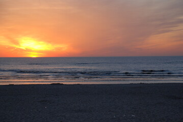 sunset at the beach in The Netherlands