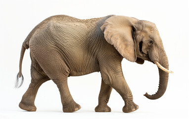 Obraz premium Elephant side view isolated on white background. Generative AI