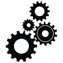 Gear wheel icon set. settings icon Simple Gear wheel collection. Cogwheel. Gear icons. Vector black Gear line art icon template color editable. Gear symbol vector sign isolated on white background.19