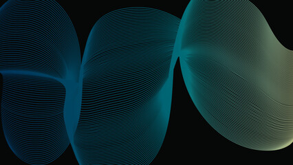 Twisting blue lines that together form a bigger shape.