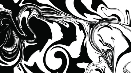 Black and white twisting together like mixing paint or a granite texture