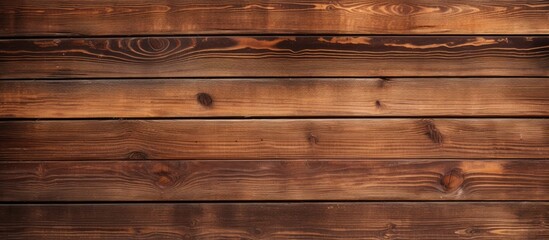 Naklejka premium A detailed view of a wooden plank wall, showcasing the natural texture and pattern of the wood. The individual boards are tightly fitted together, creating a sturdy and rustic appearance.