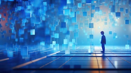 Child using abstract information interface