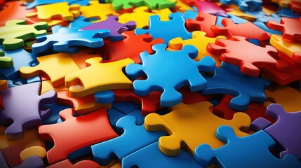 Colorful jigsaw puzzle background