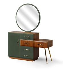 Bed dressing table isolated on white background .