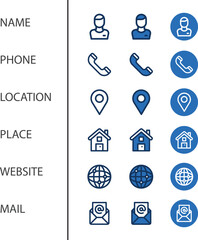set of icons for web and mobile, set of symbols, set of mobile signs 