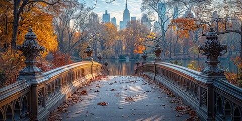 Autumn fall Central Park in New York, US