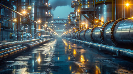 Oil gas refinery industrial plant  - obrazy, fototapety, plakaty