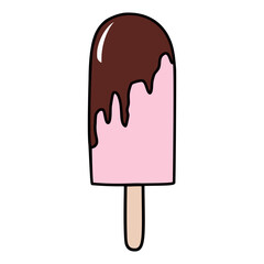 Tasty ice cream Summer popsicle vector illustration - 748948979